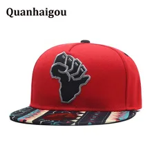 Карта Африки мощность бейсболка с вышивкой, 6 Панель кокосовое дерево печатных Хип Хоп Мужчин Женщин бейсбольныей козырек кепки красный оптом