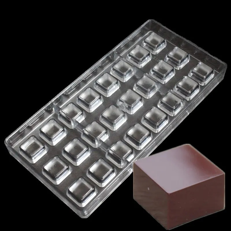 24 Cavities Square Chocolate Mould Polycarbonate Candy Tray Jelly Mold