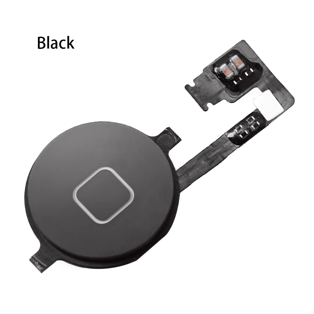 Для iPhone 4S механизм кнопки Home гибкий кабель Шлейф датчика полные части - Цвет: Черный