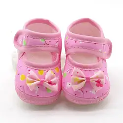 Новорожденный infantbaby с бантиком для девочек на мягкой подошве для младенцев Теплые повседневные туфли на плоской подошве обувь для