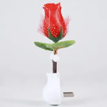 

AKDSteel Romantic LED Rose Night Light Gift for Valentine's Day Christmas Halloween Baby Bed Room Corridor Toilet TH