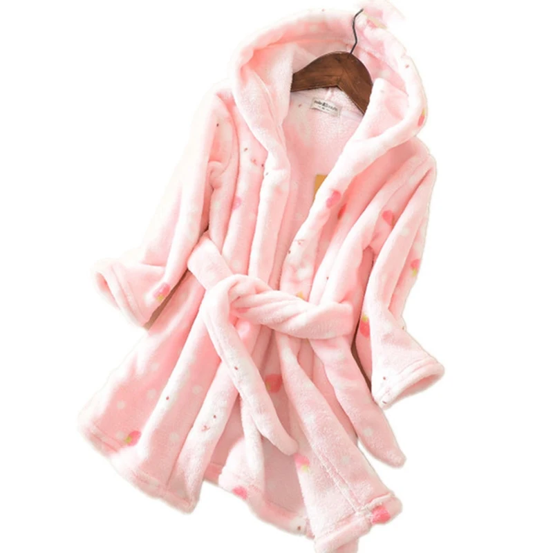 Горячая Распродажа детские халаты фланелевые для девочек и мальчиков банные