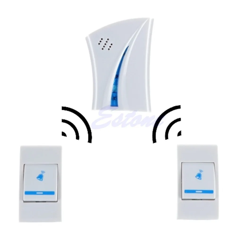 

36 Music Melody Tune Wireless Door Bell Chime Receiver +2 Remote Control Button