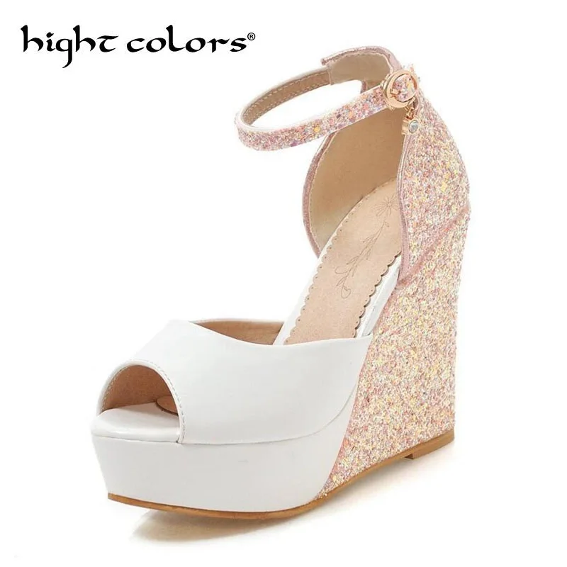 Grande Femmes Parti Hauts De Black Sexy pink Mariage Qualité 43 Taille Chaussures white 2019 Pompes Talons Bling 34 Supérieure Top Mariée Femme wA7n6E