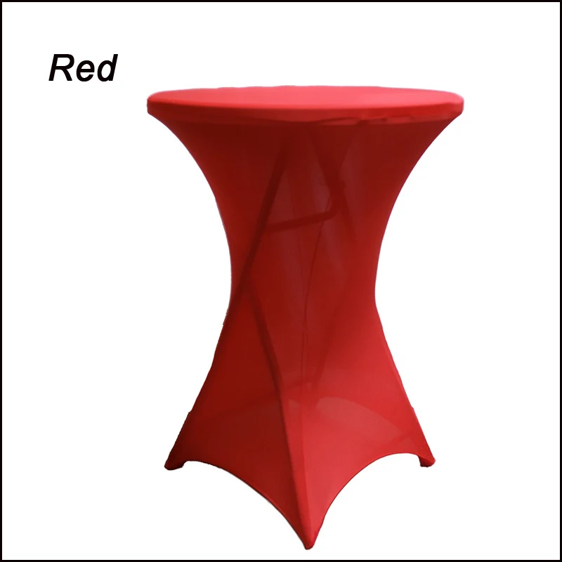 

10PCS/ Pack Spandex Lycra Cover TableCloth for 4 Leg 80Cm Poseur Cocktail Bar Table Decoration White Spandex Cocktail Bar Covers