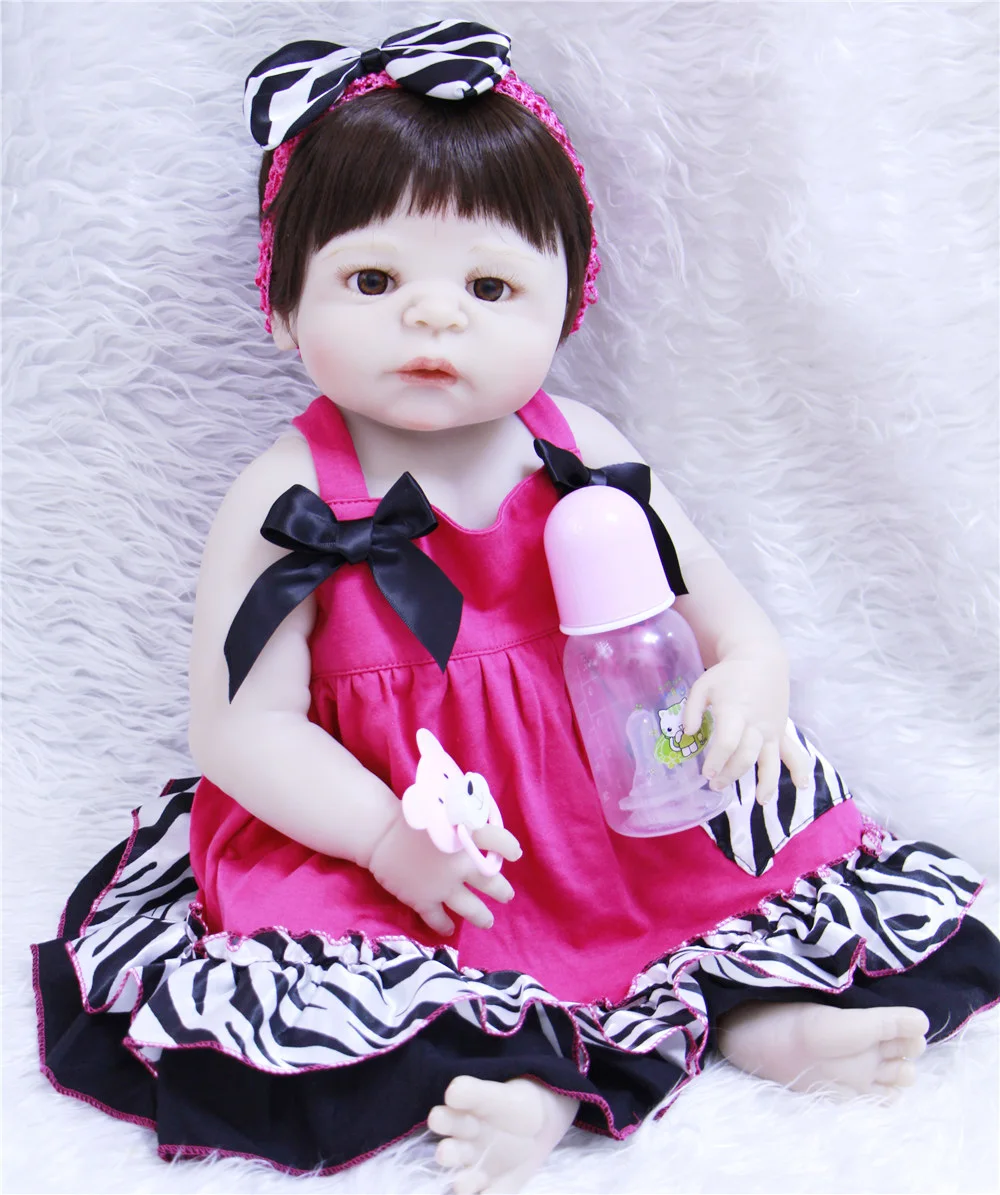 Bebes reborn Реалистичная девочка куклы полный Силиконовый реборн детские куклы реалистичные 57 см новорожденная принцесса малыш куклы для