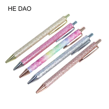 

1 Pcs New Flash Crystal Pen Metal Pendant Ballpoint Pen Bullet 1.0mm Nib Superior Office Writing Pen