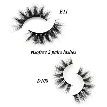 

2 Pairs Visofree Mink Eyelashes Handmade Cruelty Free 3D Mink Lashes Crisscross False Eyelashes Eyelash Extension Faux Cils