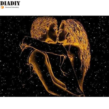 

Handmade needlework diy diamond painting kit diamond embroidery lovers full rhinestone cross stitch diamond painting people