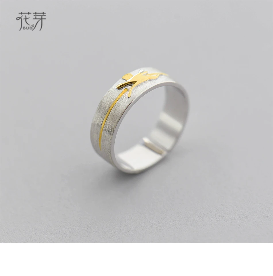 Thaya золотые звезды 3D Trail Chaser кольцо 925 пробы серебро женское золотое кольцо с вогнутой поверхностью элегантное ювелирное изделие для женщин подарок