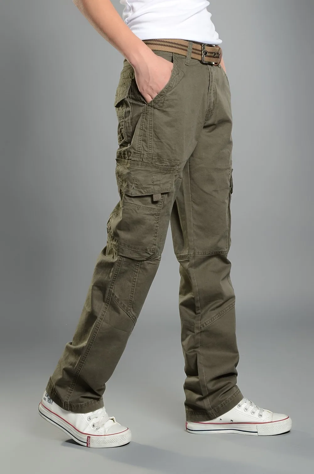 Прочные брюки-карго Для мужчин Боевая Спецодежда армейские военные брюки хлопок Мульти Карманы стрейч Для мужчин s свободные прямые