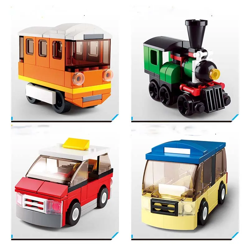 Новая версия город серии транспорт творческий автомобиль поезд образования строительный блок DIY игрушка для детей Рождественский подарок