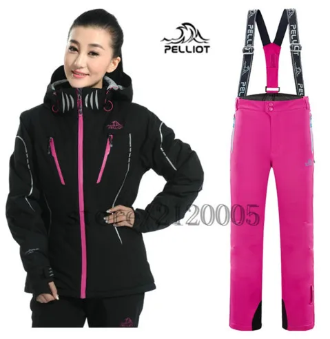 Известный бренд Pelliot женский горнолыжный костюм куртка+ брюки высокое качество водонепроницаемый ветрозащитный дышащий сноуборд куртка для женщин - Цвет: color 13