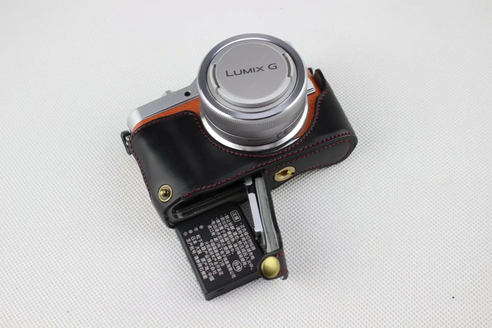 New Pu Leather Camera Case Half Body Cover For Panasonic Lumix GF7 GF8 GF9 GF10 Remove Battery Directly
