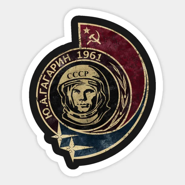 

1pcs CCCP Yuri Gagarin 1961 V02 Sticker For skateboard suitcase refrigerator motorcycle Decal Sticker Car Styling
