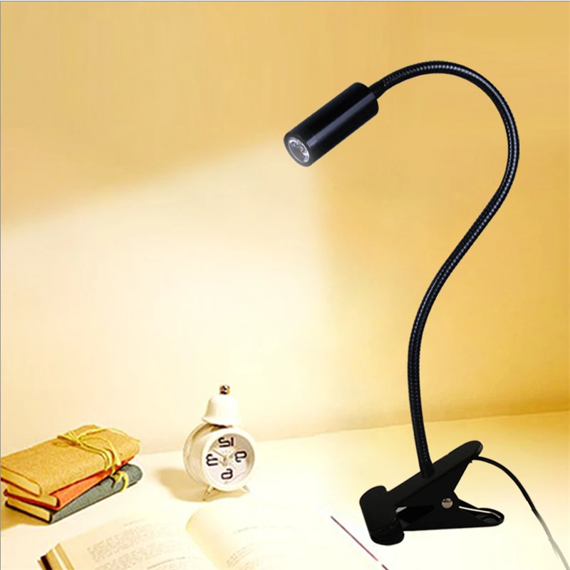 Lampe à Pince LED E27 Flexible - Lampe De Lecture Bureau Ou Chevet - Bras Réglable Pour Livre Ou Liseuse