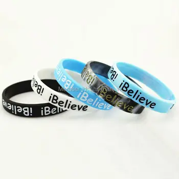 

500pcs Inspirational ibelieve wristband silicone bracelets free shipping by DHL