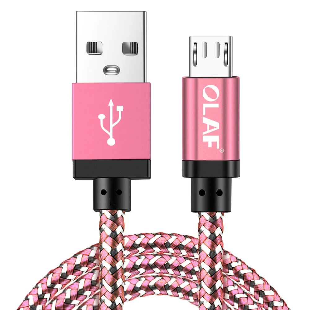 Олаф микро USB кабель 1 м 2 м 3 м 2A нейлон быстрое зарядное устройство USB кабель для передачи данных для samsung Xiaomi LG Android мобильный телефон usb кабель для зарядки