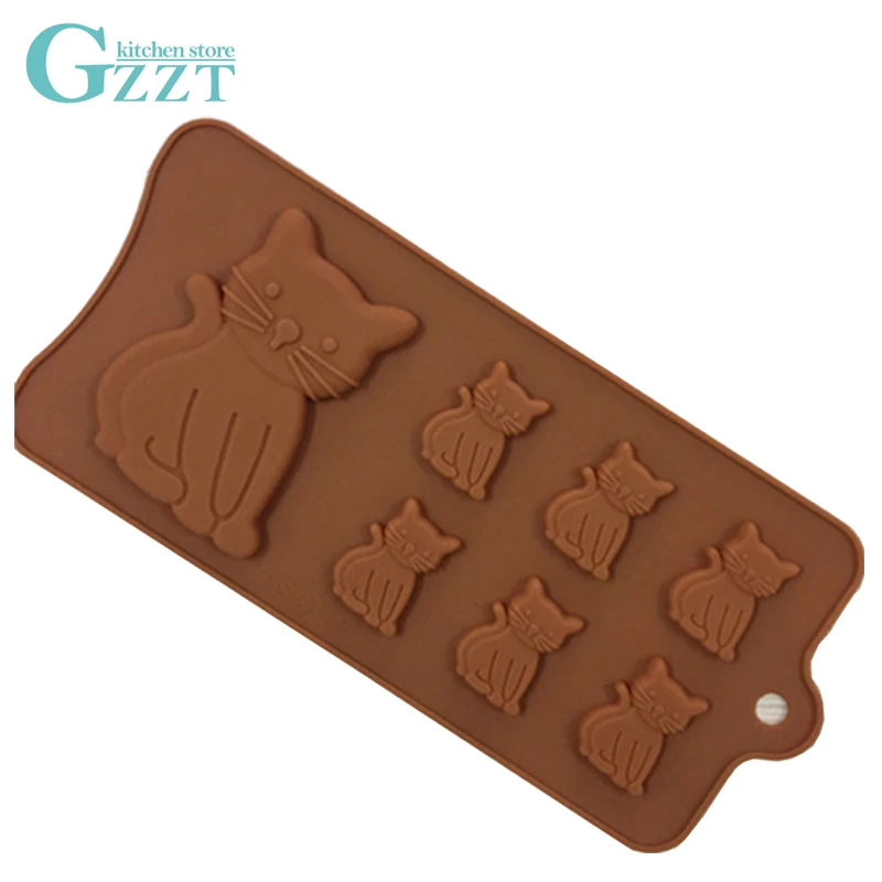 Cats Chocolate Silicone Molds Biscuit Mold Animal Fondant Mold Lovely