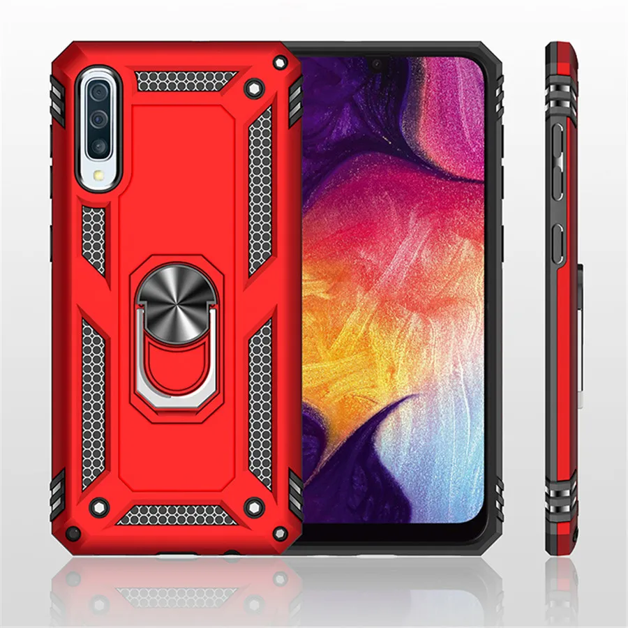 

Case For Samsung Galaxy A50 Military Anti-fall Bracket Hard Armor Phone Cover For Galaxy A 50 A505 A505F Shockproof Phone Case