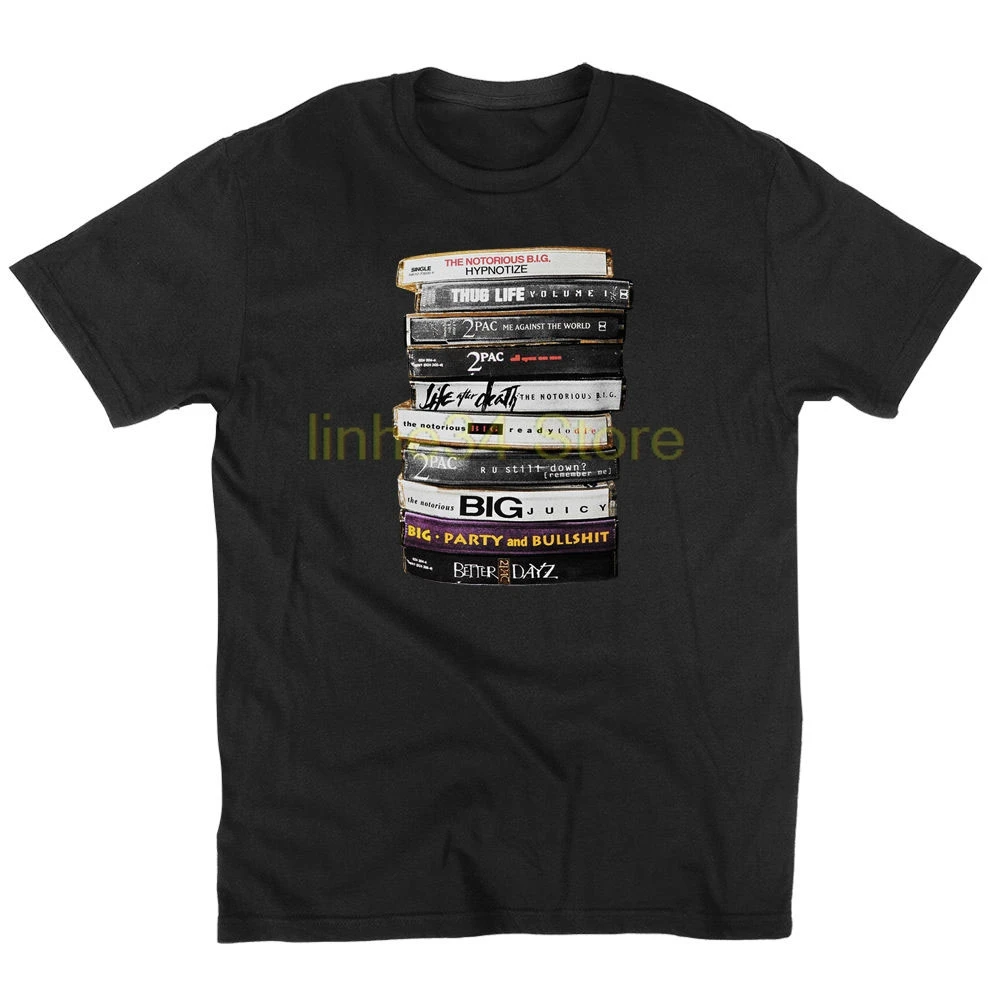 2018 Мода 100% хлопок Slim Fit Топ короткий рукав Hipster футболки Biggie 2Pac ленты Notorious Big хип