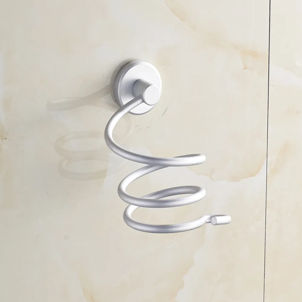 Wall Hair Dryer Rack Space Aluminum Bathroom Wall Holder Shelf Storage#30