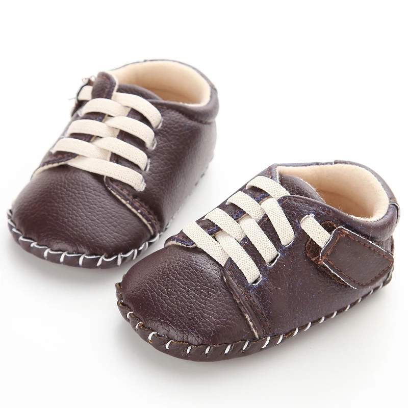 

New Cheap White Baby Sneakers Newborn Boys Girls Shoes Outdoor Kids Children Leather Hard Soled Boots Baby First Walkers Booties