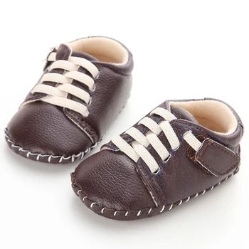 

New Cheap White Baby Sneakers Newborn Boys Girls Shoes Outdoor Kids Children Leather Hard Soled Boots Baby First Walkers Booties