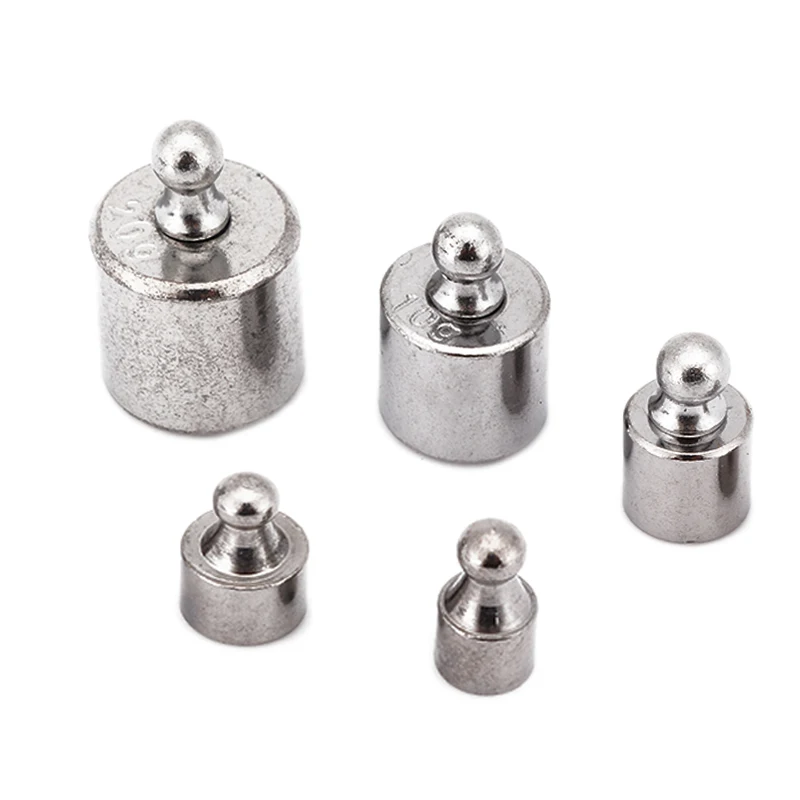 5pcs 1g 2g 5g 10g 20g Chrome Plating Calibration Scale Weight Kit Set Silver For Educational Use