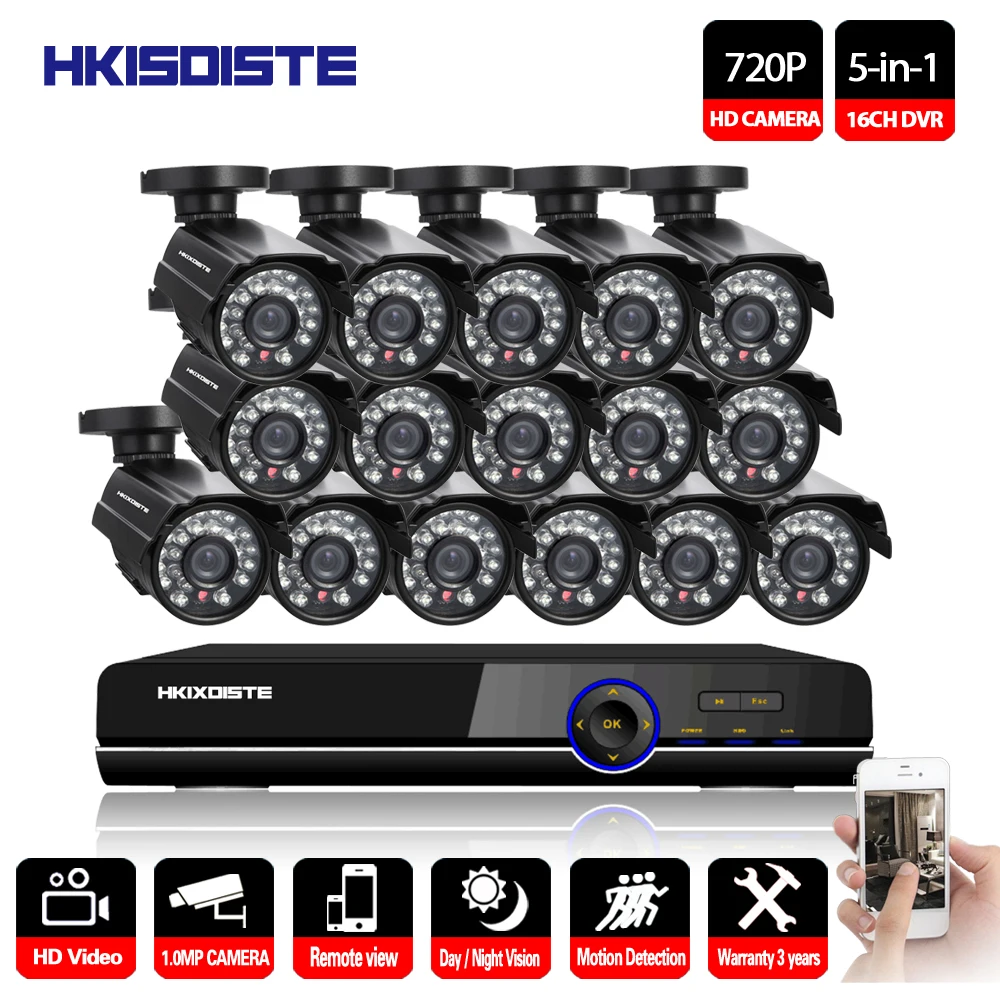 16CH DVR 1080P HDMI CCTV System Video Recorder Outdoor CCTV Security Camera System P2P 16