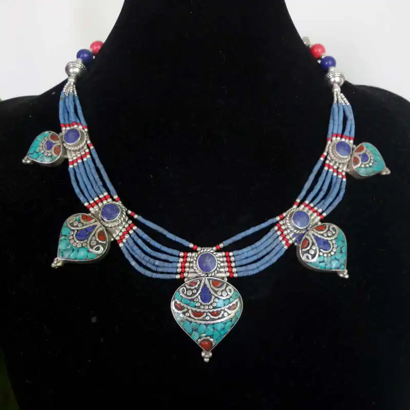 TNL525 Nepal Indian Multi Charms Big Necklace 2017 New Arrival