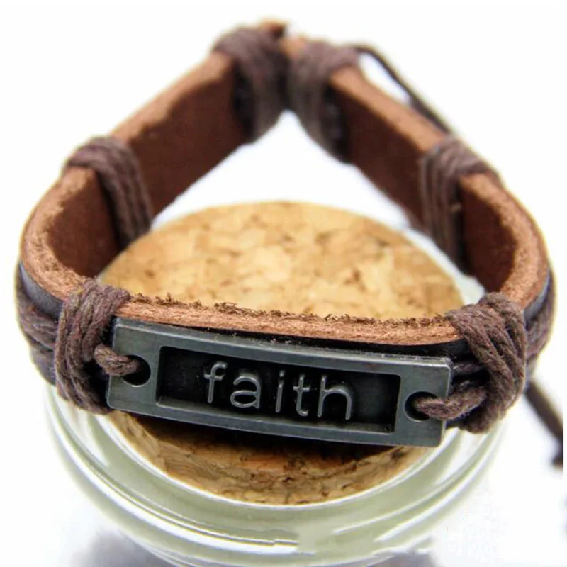 

Vintage Leather Bangles Men's Fashion Woven Handmade Religious Rope Winding Bangles & Bangles for Men's Gifts