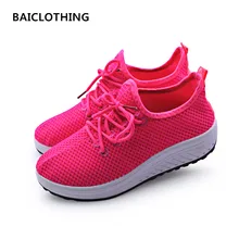 BAICLOTHING mujeres refrescan deporte zapatos transpirables de primavera y verano lace up pink zapatos de la señora ocasional suave de ocio zapatos zapatos de mujer