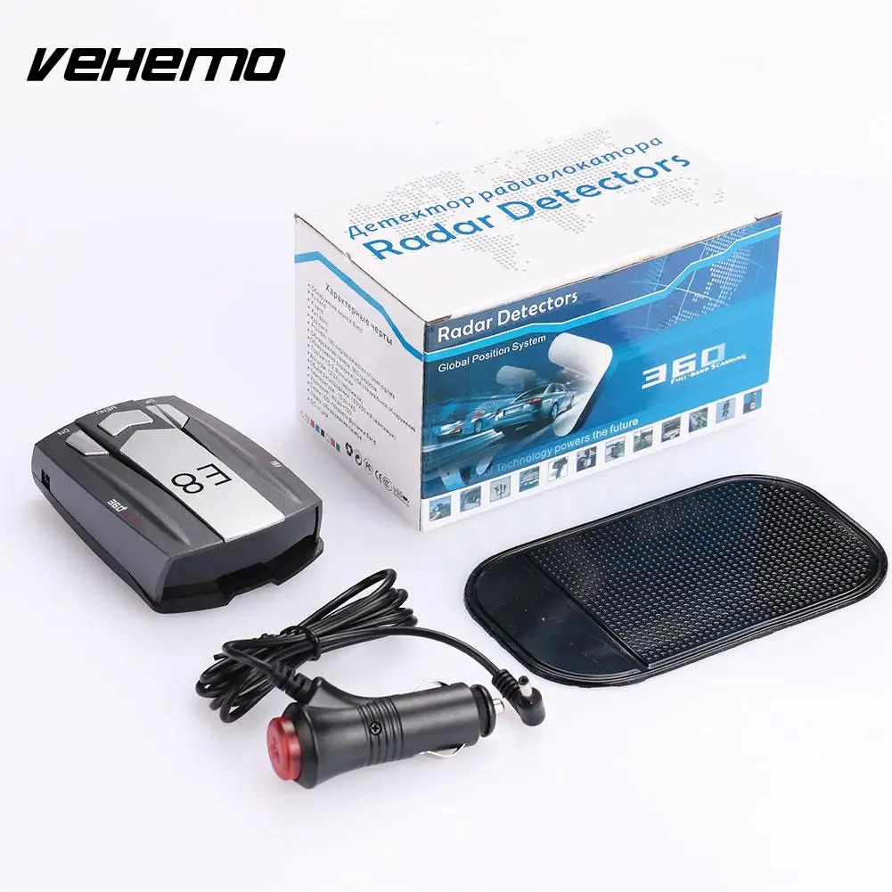 Vehemo E8 360 градусов Универсальный Автомобильный радар Полнодиапазонный сканирующий датчик скорости автомобиля трекер голосового оповещение, предупреждение детектор