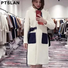 Ptslan Women Alpca Sheep Fur Coat Fashion Women Wool Coat Long Sheep fur Beautiful Women’s Coat