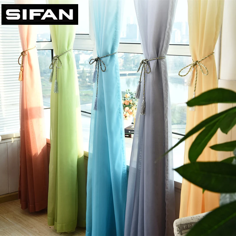 

3d Printed Kitchen Decorations Window Treatments Tulle Curtains for Living Room Divider Sheer Voile curtain