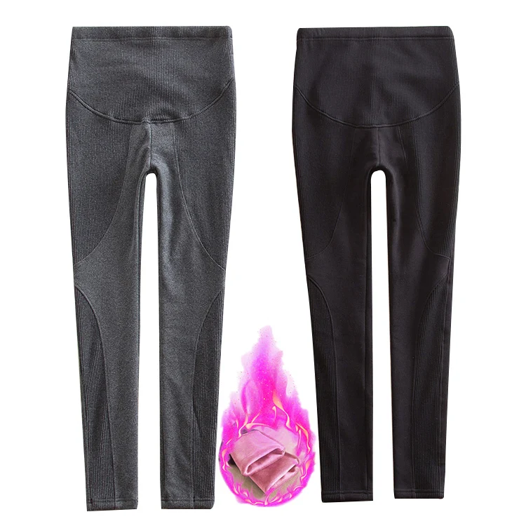 

Autumn and Winter Pregnancy Trousers Thicken Wool High Waist Pregnant Pants Maternity Leggings Elasticity Keep Warm