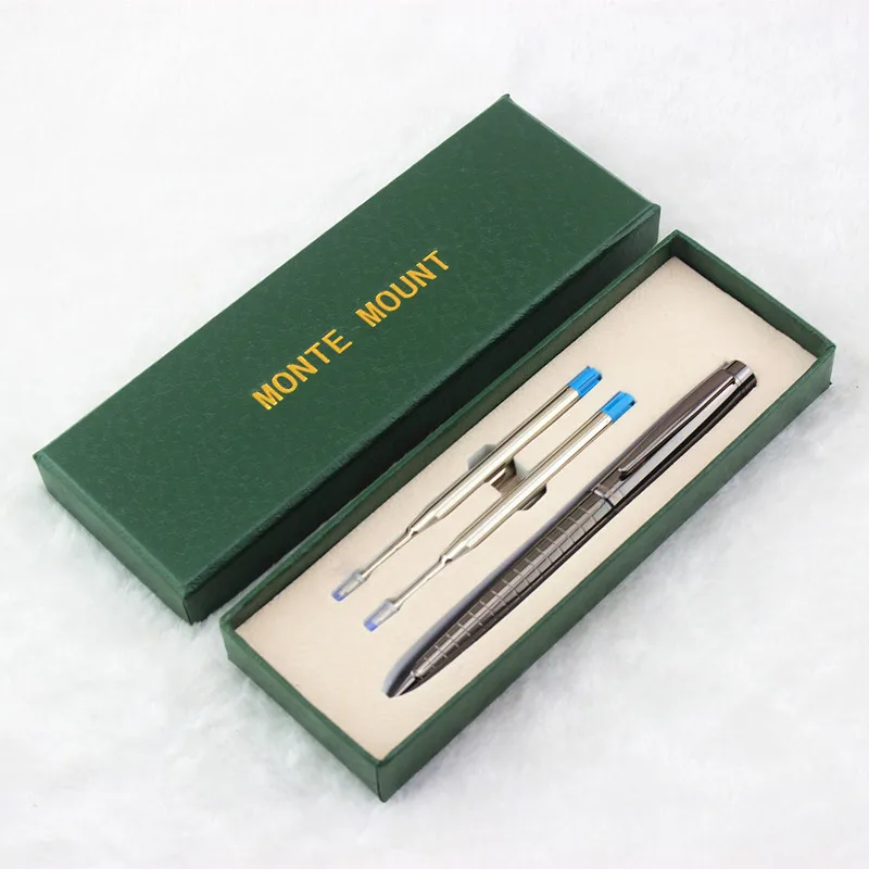 Luxury Metal gray metal Ballpoint Pen roller ball pens stationery gifts