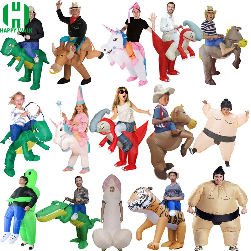 Purim Fantasy Inflatable Unicorn Dinosaur Costume Willy Cowboy Sumo Duck Animal Mascot Halloween Costume For Woman Man Kid Adult Purim Fantasy Inflatable Unicorn Dinosaur Costume Willy Cowboy Sumo Duck Animal Mascot Halloween Costume For Woman Man Kid Adult