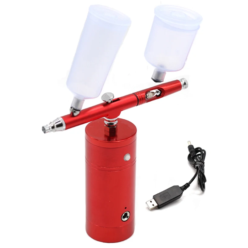 

EASY-Wireless Airbrush Kit With Rechargeable Airbrush Compressor Big Capacity Ink Cup Spray Pen For Nail Art Face Paint Cake C