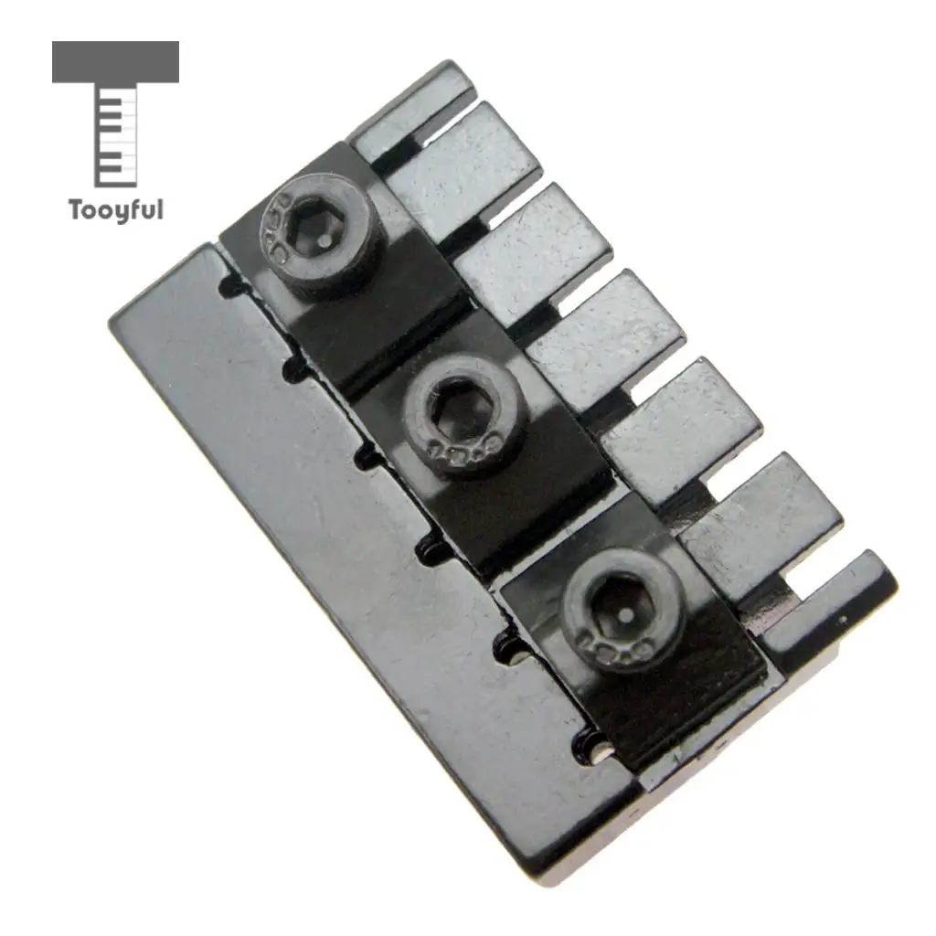Tooyful 1 Set 6 String Saddle Headless Bridge Tailpiece with Screws for Electric Guitar Parts Replacement