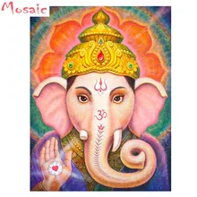 5D DIY алмазная живопись "Ганеша Бог" женские туфли-лодочки со стразами картина полный набор для рисования с круглыми камнями и полотном Стразы Вышивка бисером квадратный сверла