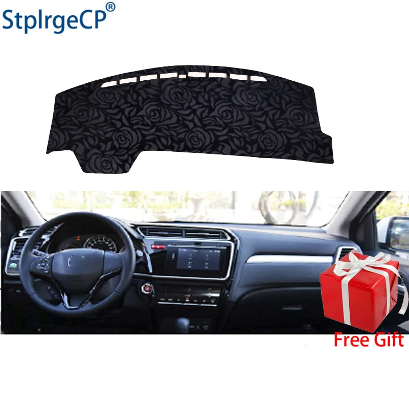 Latest Rose Pattern Non-slip Car Dashboard Cover Dash Mat Pad DashMat ANti-UV Sticker for Honda greiz 2016 2017 Styling | Автомобили и