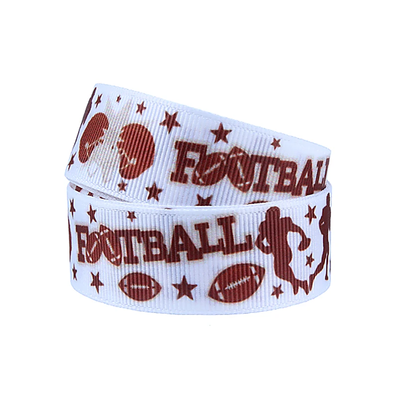 

FLRA Ribbon Free shipping football printed sports grosgrain ribbon, 50 yards per lot wholesale price sports ribbons