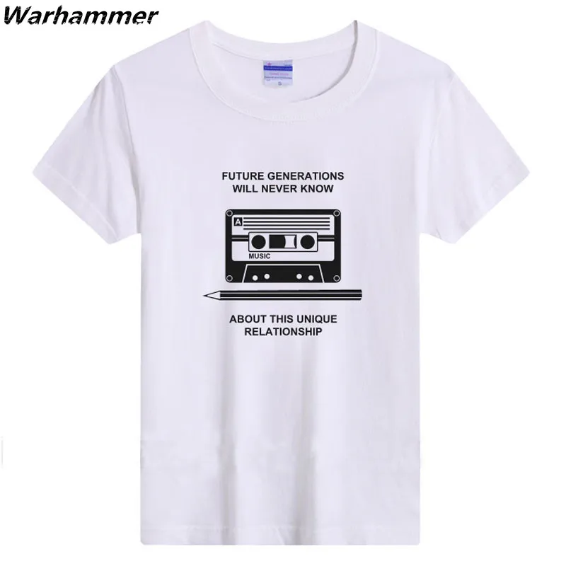 

Warhammer Men T shirt Vintage Tape Recorder Print Tee Shirt Homme Cotton O-neck Short Sleeve 3XL EU Size Street Fashion T-shirts