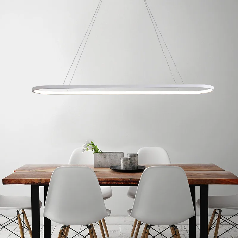 

Modern Acrylic Ring LED Lamp Pendant Light White Black Rectangle Suspension Lamp For Parlor Study Clothing Home lighting F059