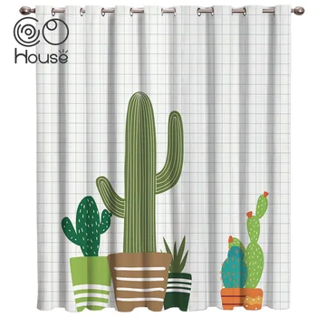 

CoCoHouse Nordic Cartoon Geometic Living Room Bedroom Fabric Kids Curtain Panels With Grommets Window Treatment Valances Window