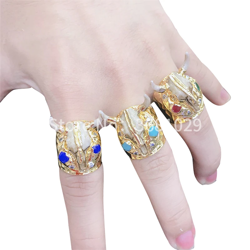 New fashion, simple atmosphere, pure handmade Ox Head rings and women's