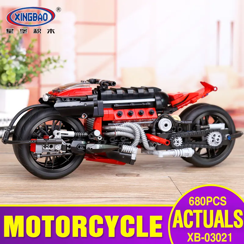 

X Model Compatible with X03021 680Pcs Motorcycle Models Building Kits Blocks Toys Hobby Hobbies For Boys Girls