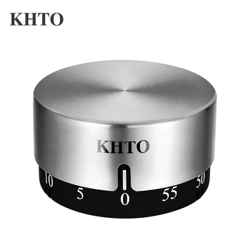 

KHTO Mechanical Timer Stainless Steel Cylinder Timer Kitchen Countdown Timer